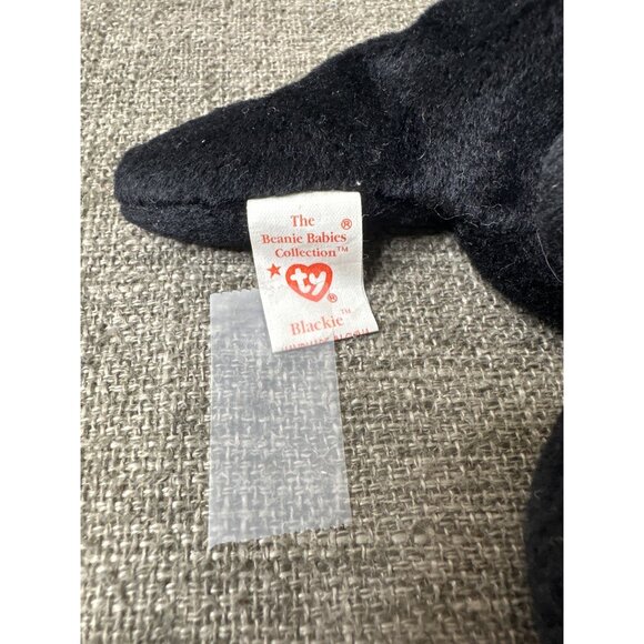 Ty Beanie Babies Retired Blackie Black Bear Stuffed Animal Toy - Picture 6 of 9
